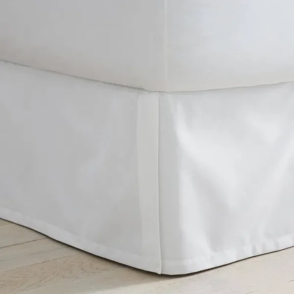 Company Cotton Wrinkle-Free 14 in. White King Bed Skirt