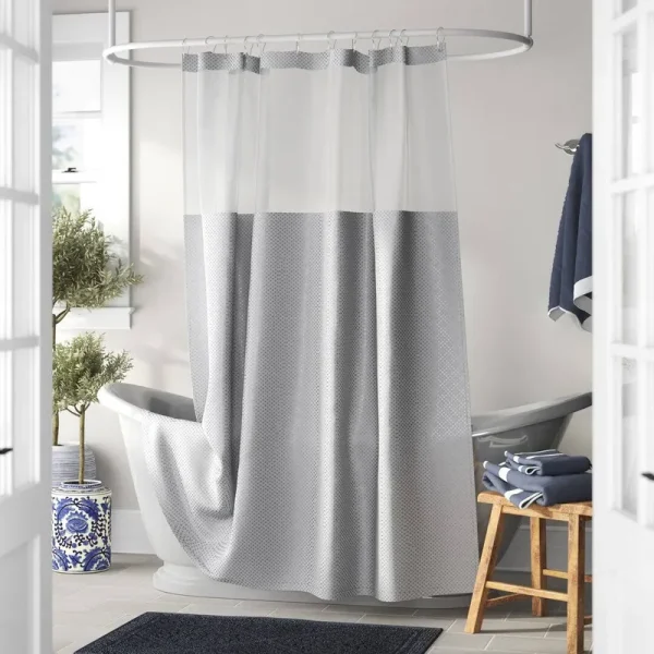 Docia Solid Color Single Shower Curtain Three Posts Color: Gray