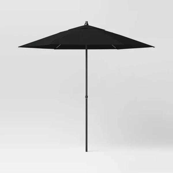 7.5' Round Outdoor Patio Market Umbrella Black - Room Essentials