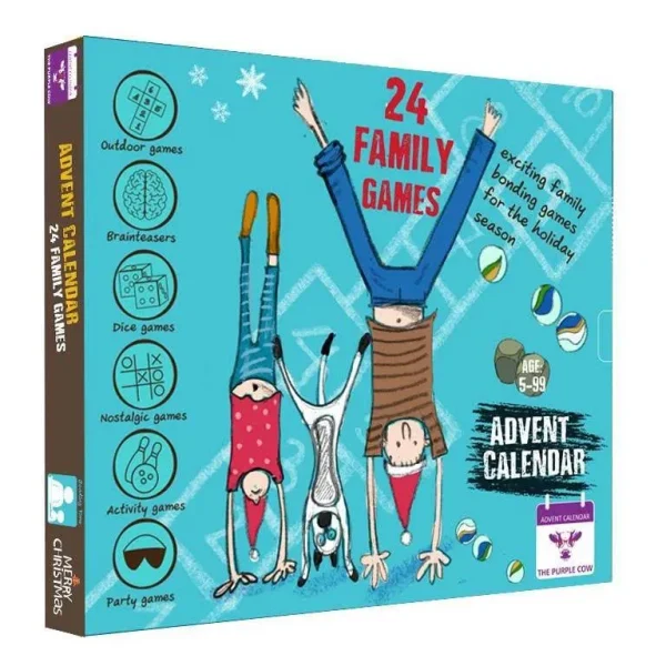 New 2022 Advent Calendar Family Games by The Purple Cow 24 of The Best Ever Family Games in One Box - Put The Screen Aside and Enjoy Hours and Hours