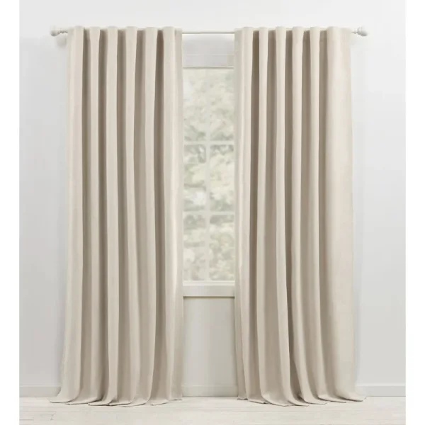 Lauren Ralph Lauren Sallie Blackout Back Tab/Rod Pocket Curtain Panel - 84 Inches - Linen
