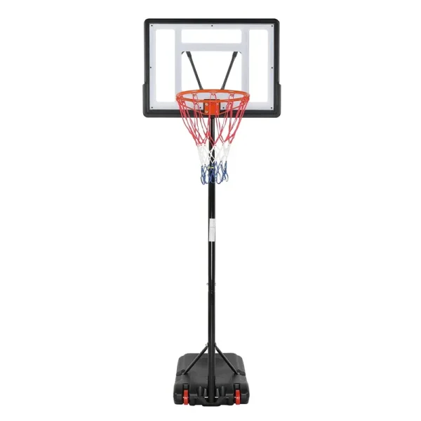 Ktaxon 33 In. Portable Basketball Hoop Stand, 6.5 - 8 Ft Adjustable Basketball Goal System, with PVC Backboard Indoor/Outdoor