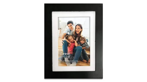 Real Living 5" x 7" Wide-Border Matted Linear Photo Frame - Black - Each