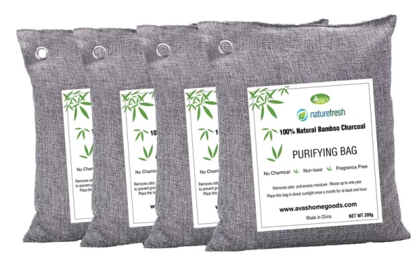 Nature Fresh Air Purifier Bags | Charcoal Bags Odor Absorber (4 Pack)