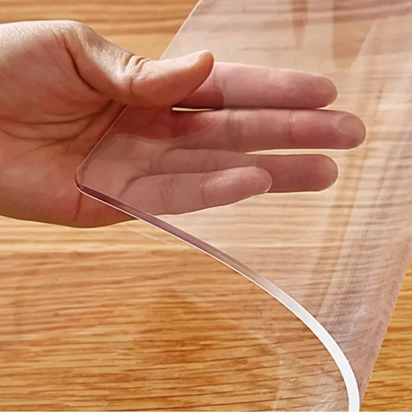 Multi-Sizes Small Clear PVC Dining Table Cover Protector Heat Resistant Waterproof Computer Mat Crystal Plastic Desk Top Protection for Coffee Night