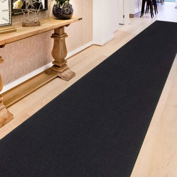 Ottomanson Ottohome Solid Runner Rug, Black, 2'7 inchx9'10 inch, Size: 2'7 x 9'10