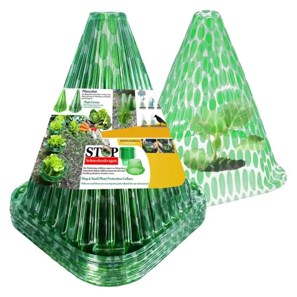 Fshow Garden Cloches,20 Pack Reusable Plant Bell Cover,Bell Jar Cloches for Protection Against Sun, Frost, Snails etc. (Dark Green)