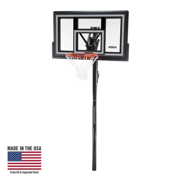 Lifetime 50 - Inch Shatterproof Inground Basketball Hoop with Action Grip Adjustment & Slam - It Rim - Model 1084 - Outdoor Play