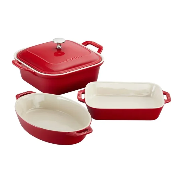 Staub 4-Piece Baking Dish Set ,Cherry