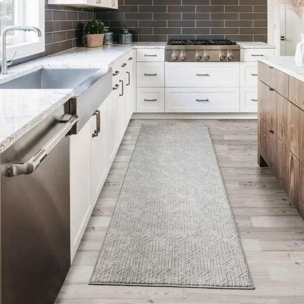 Gertmenian Ethan Marion Modern Abstract Grey Area Rug Runner - 2'2" x 8'