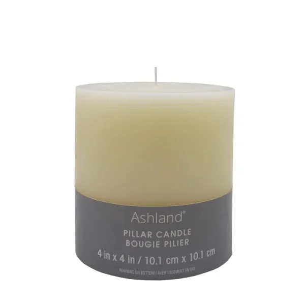 Ashland 4" x 4" Ivory Pillar Candle - Each