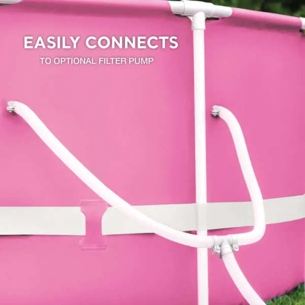 Intex 28290EH 8ft x 30in Round Metal Frame Above Ground Swimming Pool, Pink