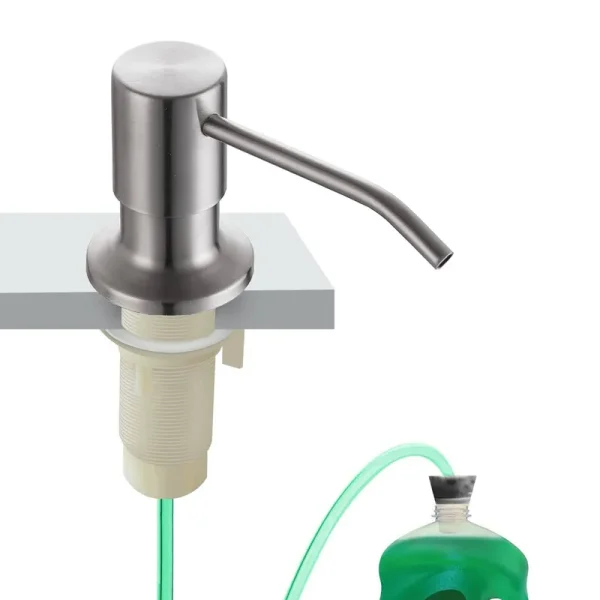 Diafline Soap Dispenser for Kitchen Sink, Built in Sink Soap Dispenser (Brushed Nickel), Countertop Soap Dispenser Pump with 47" Extensio