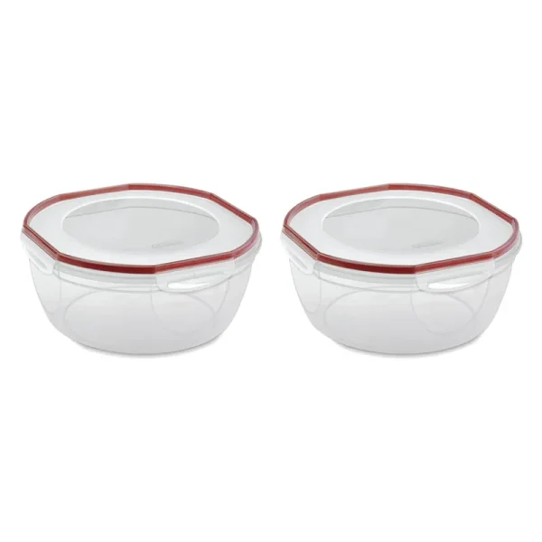 Sterilite Ultra Seal 8.1 Qt. Plastic Food Storage Bowl Container (2-Pack)