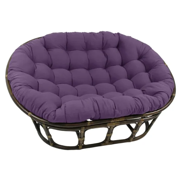 Blazing Needles 78 x 58 in. Solid Twill Double Papasan Cushion, Grape