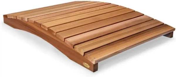 Wooden Bridge, Outdoor Garden Walkway for Backyard Ponds, 4', Natural
