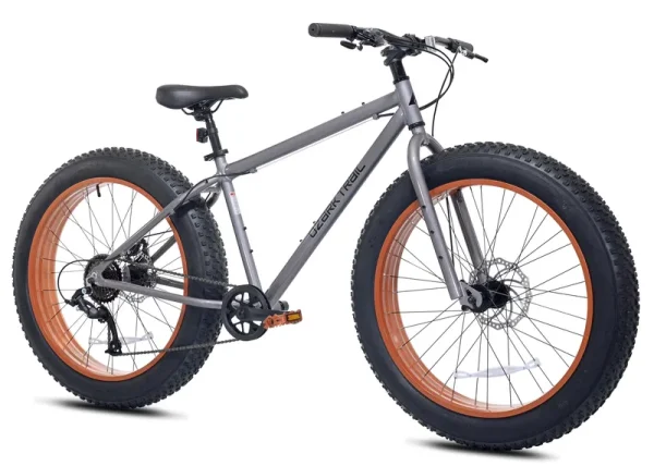 Ozark Trail Fat Tire Bike, 26" Wheels, Fits Teen & Adult Riders 5'2" - 5'10", Unisex, Gray