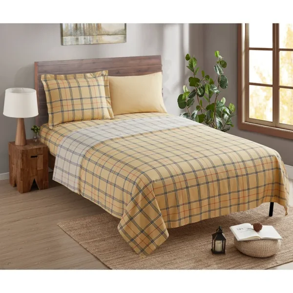 Nestl Printed Sheet Set - Ultra Soft Deep Pocket Bed Sheets - Burberry Taupe - Twin