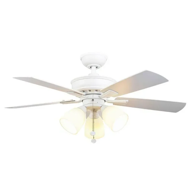 Hampton Bay 68142 Vaurgas 44 in. LED Matte White Ceiling Fan