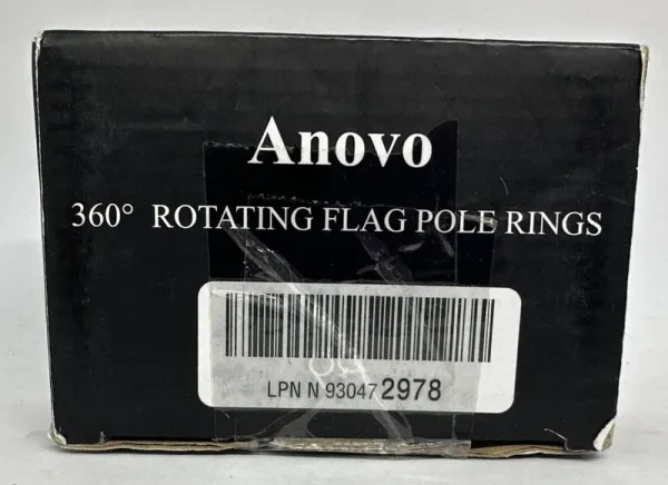 Anovo Flag Pole Rings Aluminum Alloy Flagpole Rings 360�� Rotating Anti Wrap Flag Mounting Ring Spinning Flag Pole Clips with Carabiner for 075-102