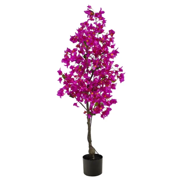 Nearly Natural 4-ft. Bougainvillea Artificial Tree, Purple