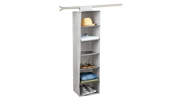 Home Essentials - Gray 6-Shelf Hanging Closet Organizer
