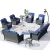 Grey Wicker Denim Blue Cushion