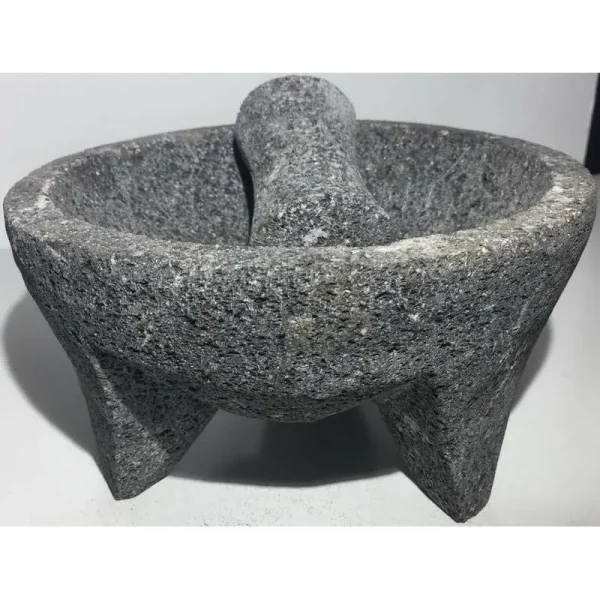 Made in Mexico Genuine Mexican Manual Guacamole Salsa Maker Volcanic Lava Rock Stone Molcajete/Tejolote Mortar and Pestle Herbs Spices Grains 5"