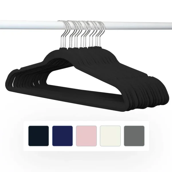 Member's Mark 50 Pack Elite Quality Velvet Hangers - Black