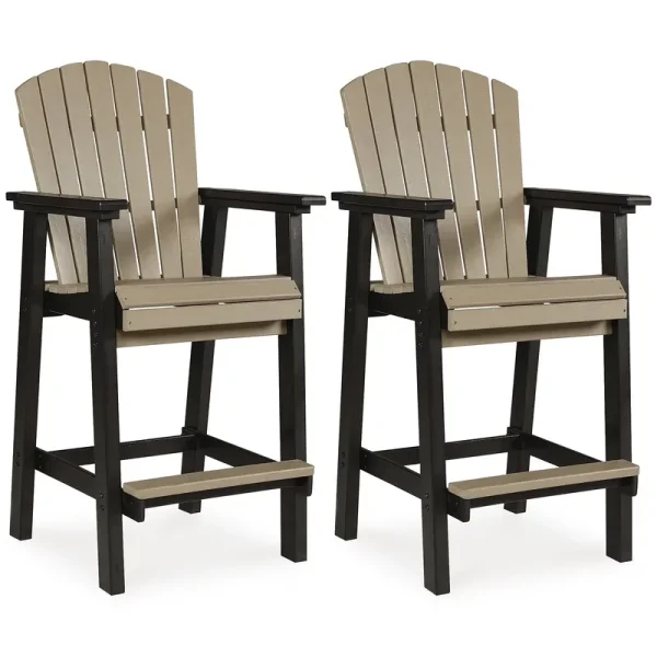 Signature Design by Ashley Contemporary Fairen Trail Barstool, Set of 2, Black/Driftwood