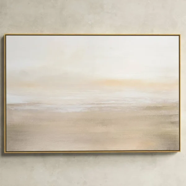 Morning Calm - Floater Frame Painting On Canvas Birch Lane Frame Color: Gold Framed, Size: 41" H x 61" W x 2" D