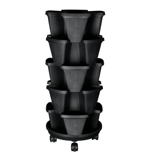 Style Selections 4 Pocket Vertical Garden Planter - Black - Each