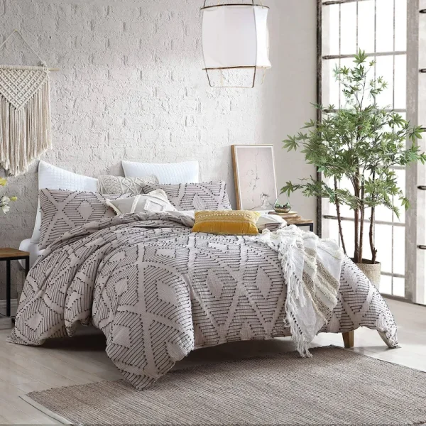 Swift Home Puyuma Clip Jacquard 5-Piece King/California King Comforter Set in Taupe