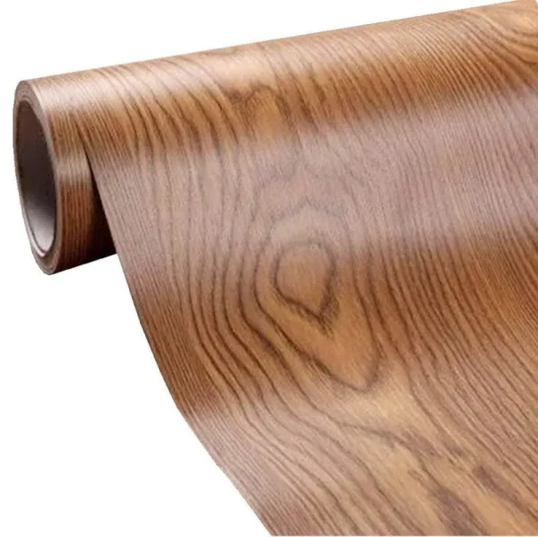Teemall Self Adhesive Wood Grain Furniture Stickers PVC Wallpaper Cabinets Gloss Film Vinyl Counter Top Decal 15.6''x79''