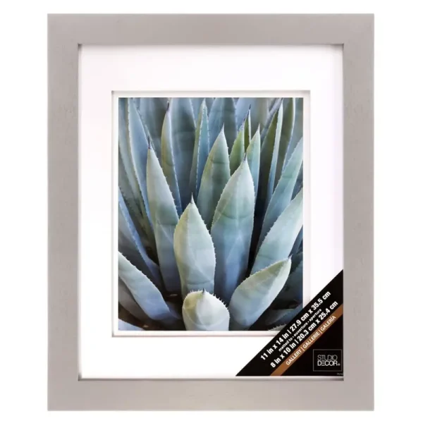Grey Gallery Wall Frame with Double Mat by Studio D��cor 8" x 10" in Gray