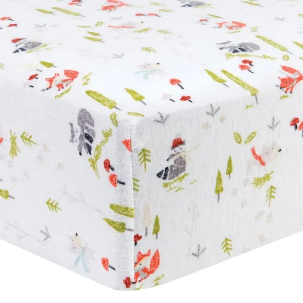 Trend Lab Deluxe Flannel Fitted Crib Sheet - Winter Woods