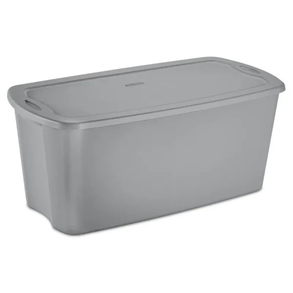 Sterilite 50 Gallon Tote Box Plastic, Titanium