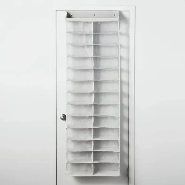 Over The Door 26 Shelf Mesh Shoe Organizer Light Gray - Brightroom
