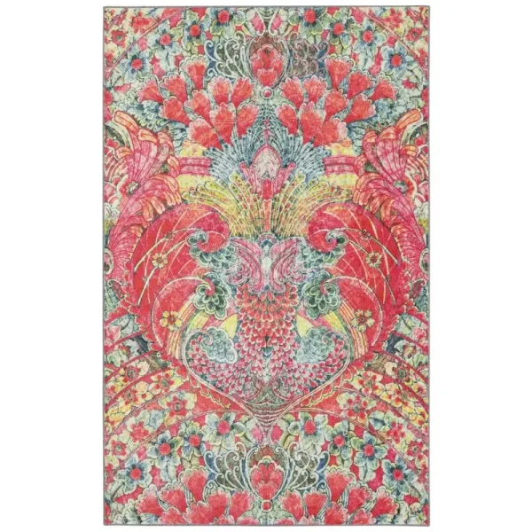 Bloomsbury Market Edinboro Tropical Pink Area Rug, Size: Rectangle 8' x 10'