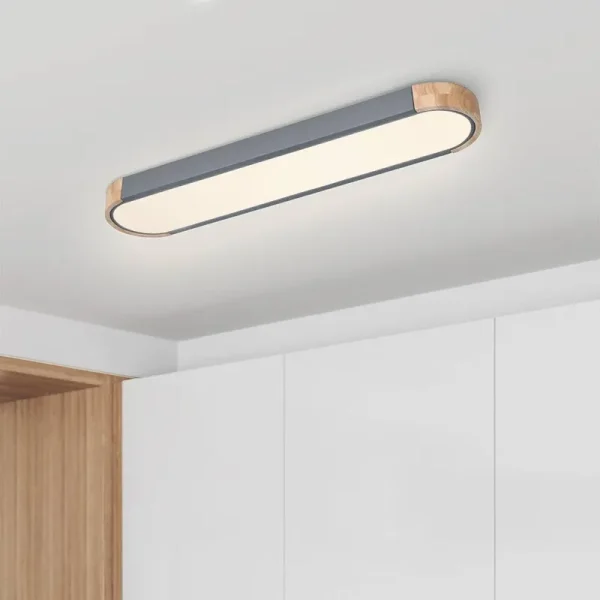 Nouria 1 - Light 37.4'' Simple Rectangle LED Flush Mount Orren Ellis Fixture Finish: Gray/Natural, Color Temperature: 3000K