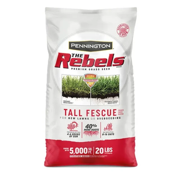 Pennigton 100086592 Rebel Turf Tall Fescue Grass Seed Mix 20 lbs