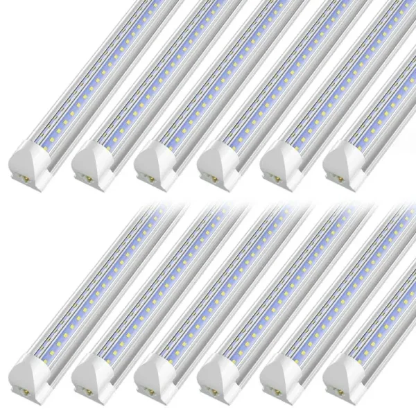 SHOPLED LED Shop Light 8ft, 72W 9360LM 6000K Cool White,High Output Linkable Tube Lights Fixture, V Shape, T8 8 Foot LED