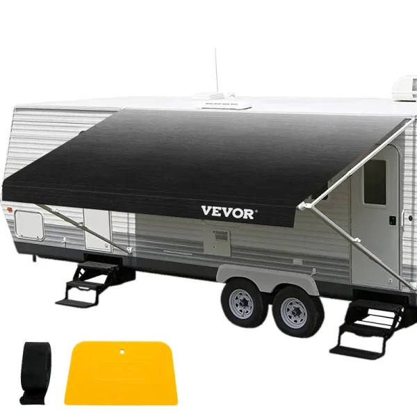 VEVOR RV Awning 20 ft Awning Replacement Fabric 19 ft 2 in Premium Grade Waterproof Vinyl Universal Outdoor Canopy RV Replacement Fabric for Camper