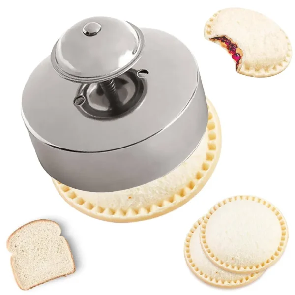 Sandwich Cutter and Sealer, Decruster Sandwich Maker for Sandwiches, Hamburgers, Pie and More, Sandwich Press Great, Silver