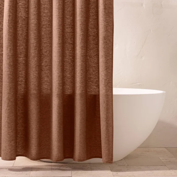 Casaluna Linen Blend Shower Curtain.