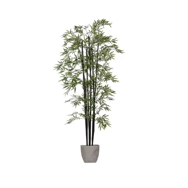 Vintage Home 72" Tall Bamboo Tree Artificial Faux Decorative in Black Poles - Green