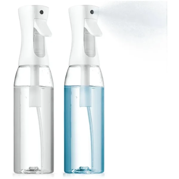 Super+ 2 Pack Continuous Spray Bottle for Hair - 17 oz Ultra Fine Mist Sprayer | Water Spray Bottle for Hair Mister Spray Bottle | Hair Spray Bottles