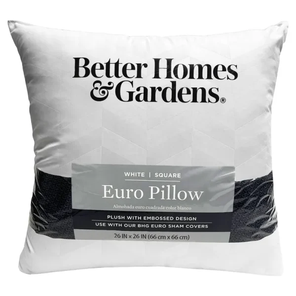 Better Homes and Gardens Euro Pillow, White