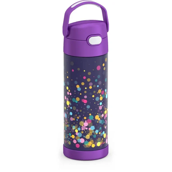 Thermos 16oz Stainless Steel Funtainer Water Bottle with Bail Handle - Confetti Purple