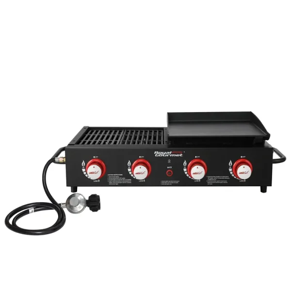4-Burner GD4002T Portable Gas Grill and Griddle Combo. 40000 BTU